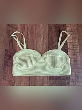 Jonathan Simkhai Pistachio Ribbed Knit Bralette